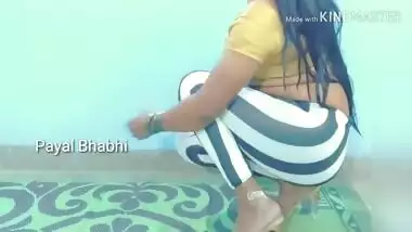 Payal Bhabhi Hot Indian Dancing In Stripe Leggings