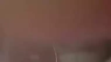 Horny girlfriend with dildo masturbating on video call