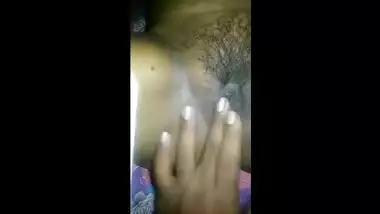 Curious Desi boy films on camera how he worships GF's hairy XXX muff