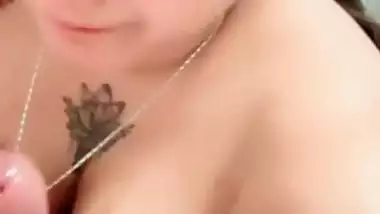 Sexy Bhabhi in a towel gives an Indian blowjob to her Devar