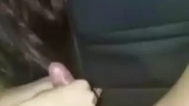 Horny college babe sucks for every last drop of cum