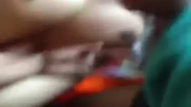 Excited Desi guy jerks off and drops all cum on wife's XXX breasts