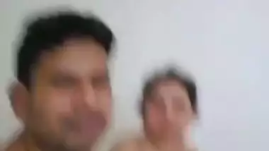 Couple naked in bed and ready for romantic sex