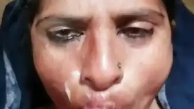 Lady beggar sucking dick of a horny customer at his home