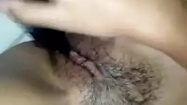 Slim village girl masturbate with brush