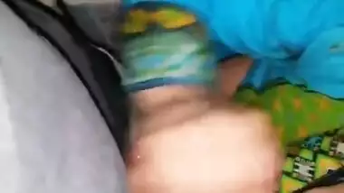 Cheater paki bhabhi in suit giving handjob and blowjob to lover big boobs hanging