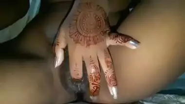 Mysterious Desi aunty with tattoos on hand fingers moist XXX cunny
