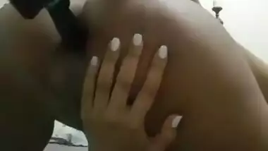 Very horny girl taking brush inside
