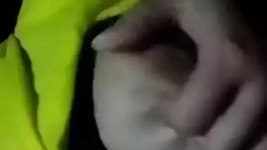 Sultry Desi wench with big natural XXX melons fingers her juicy twat