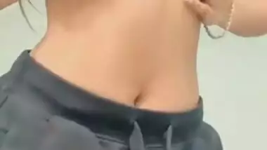 Tender teen girlfriend strips for boyfriend.